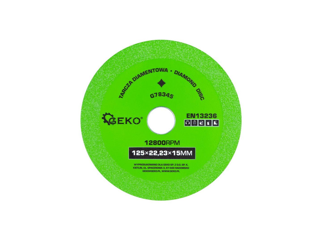 Diamond Cutting and Grinding Disc for Glass and Tiles 125 x 22.23 x 15 mm