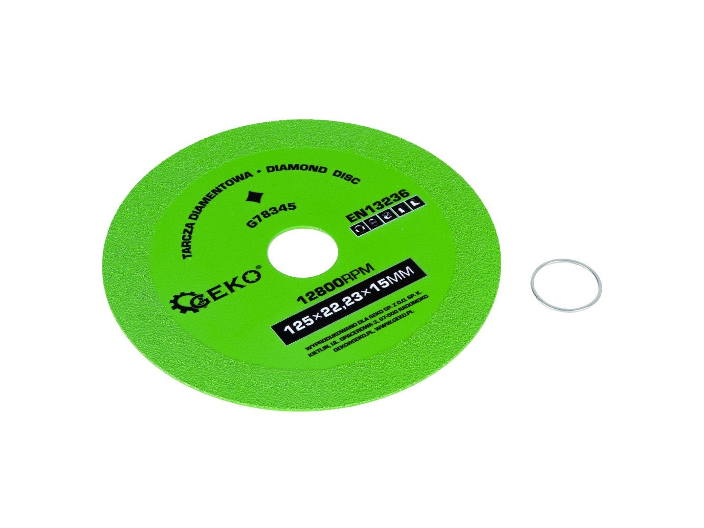 Diamond Cutting and Grinding Disc for Glass and Tiles 125 x 22.23 x 15 mm
