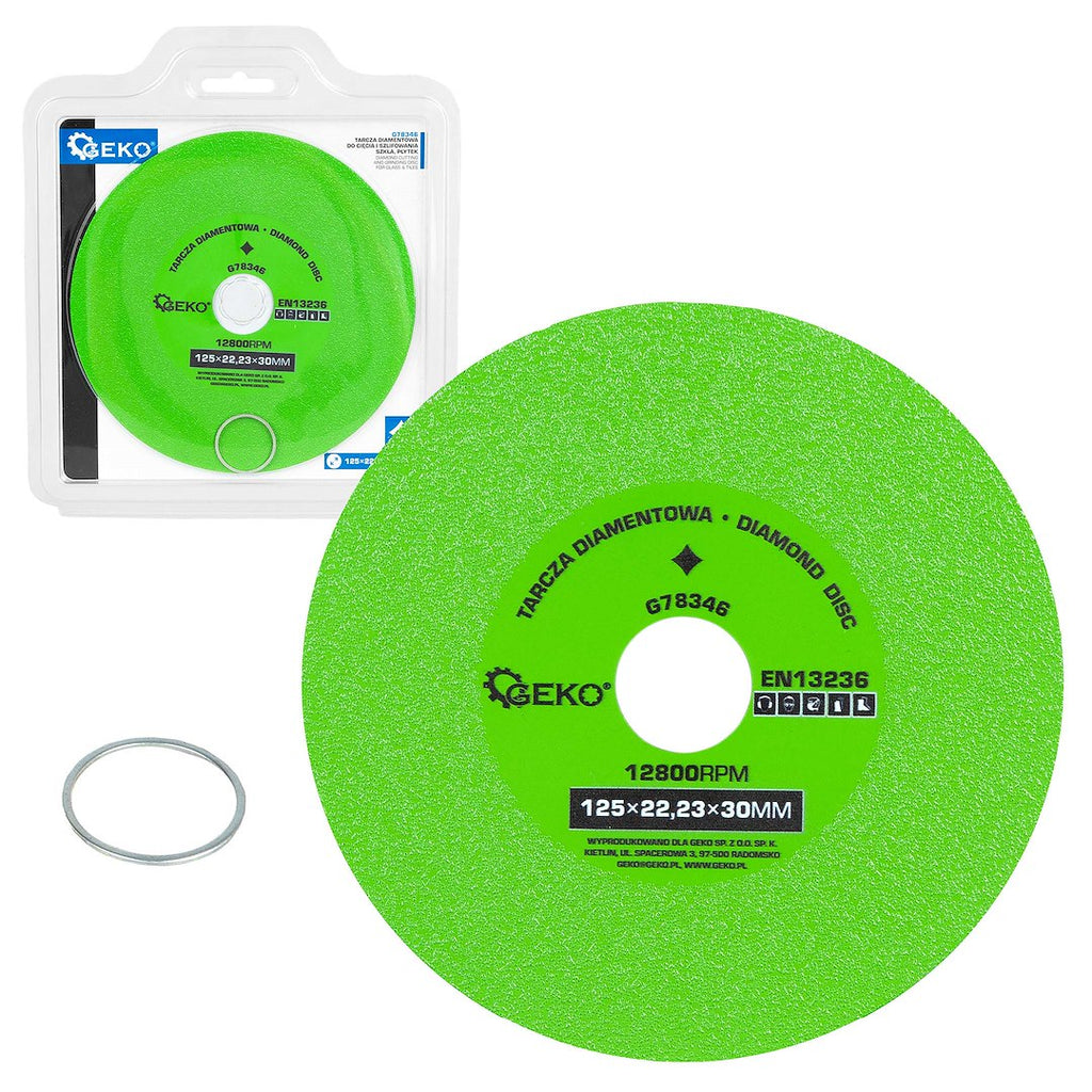 Diamond Cutting and Grinding Disc for Glass & Tiles 125 × 22.23 × 30 mm