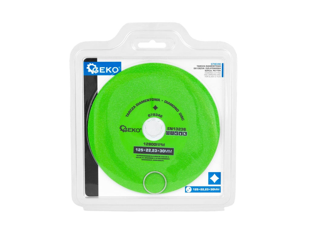 Diamond Cutting and Grinding Disc for Glass & Tiles 125 × 22.23 × 30 mm