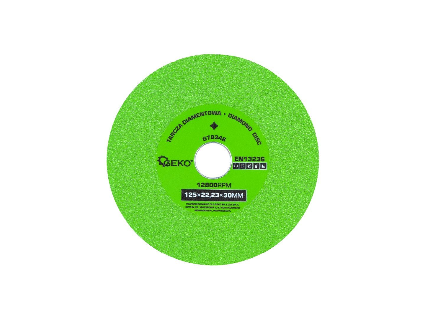 Diamond Cutting and Grinding Disc for Glass & Tiles 125 × 22.23 × 30 mm