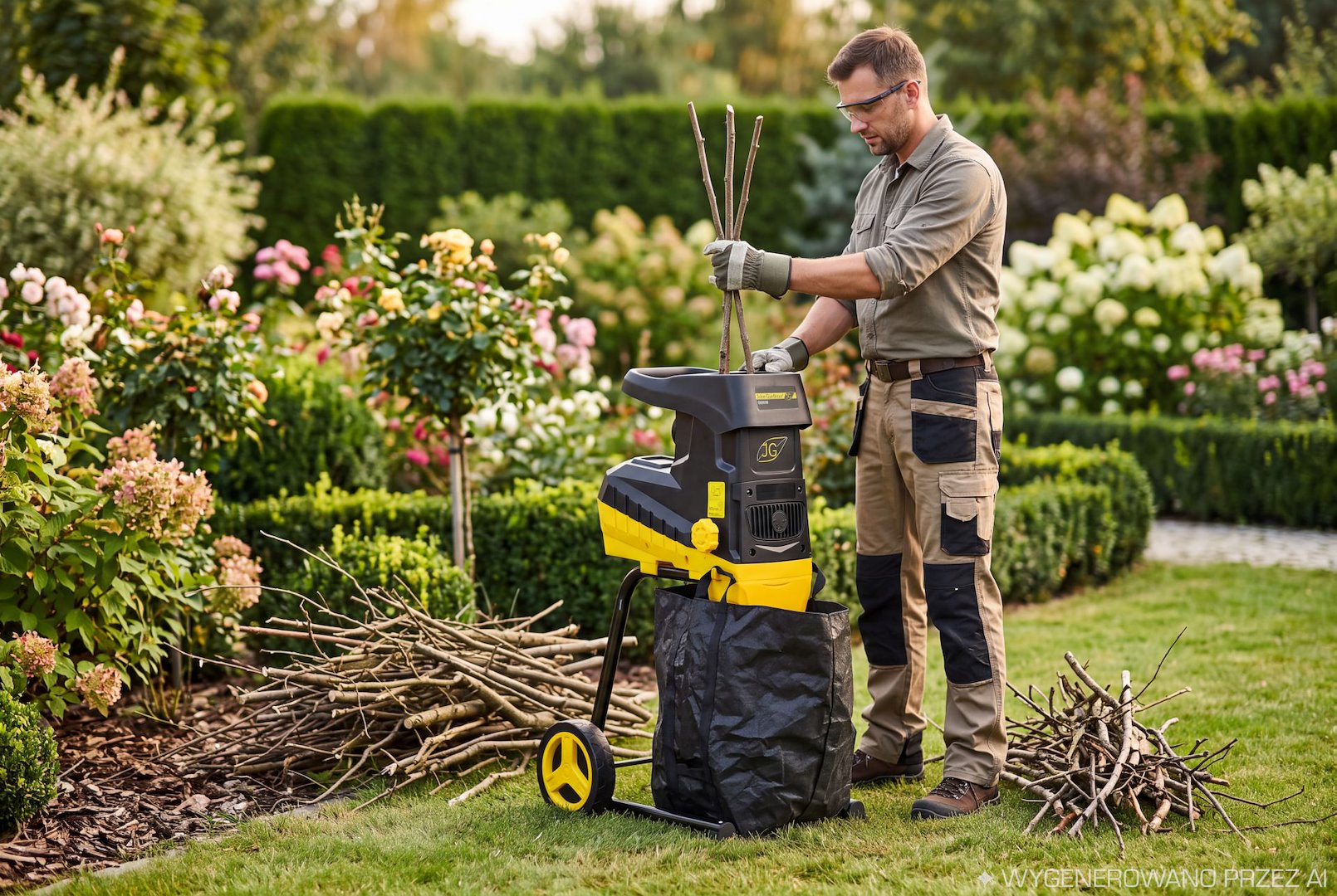 Silent Electric Garden Shredder with Collection Bag 45mm - 50L