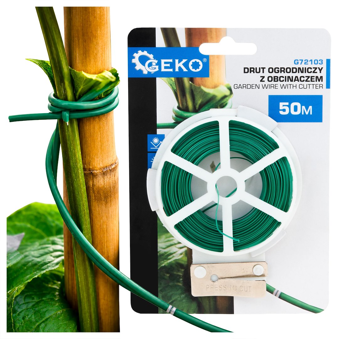Garden Tie Wire with Integrated Cutter for Plant Tying, 50 m