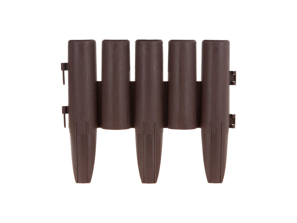 Garden Edging – Lawn Border Palisade, 2.5 m Set – Brown