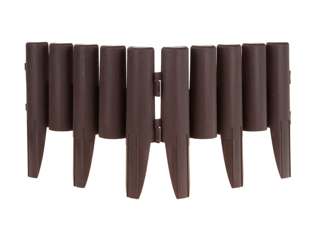 Garden Edging – Lawn Border Palisade, 2.5 m Set – Brown