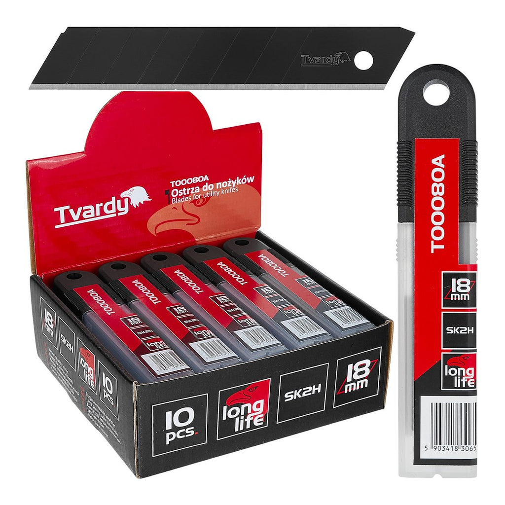Blades for utility knives 100 x 18 x 0.5 mm SK2H 10 pcs. – display box – Pack of 20