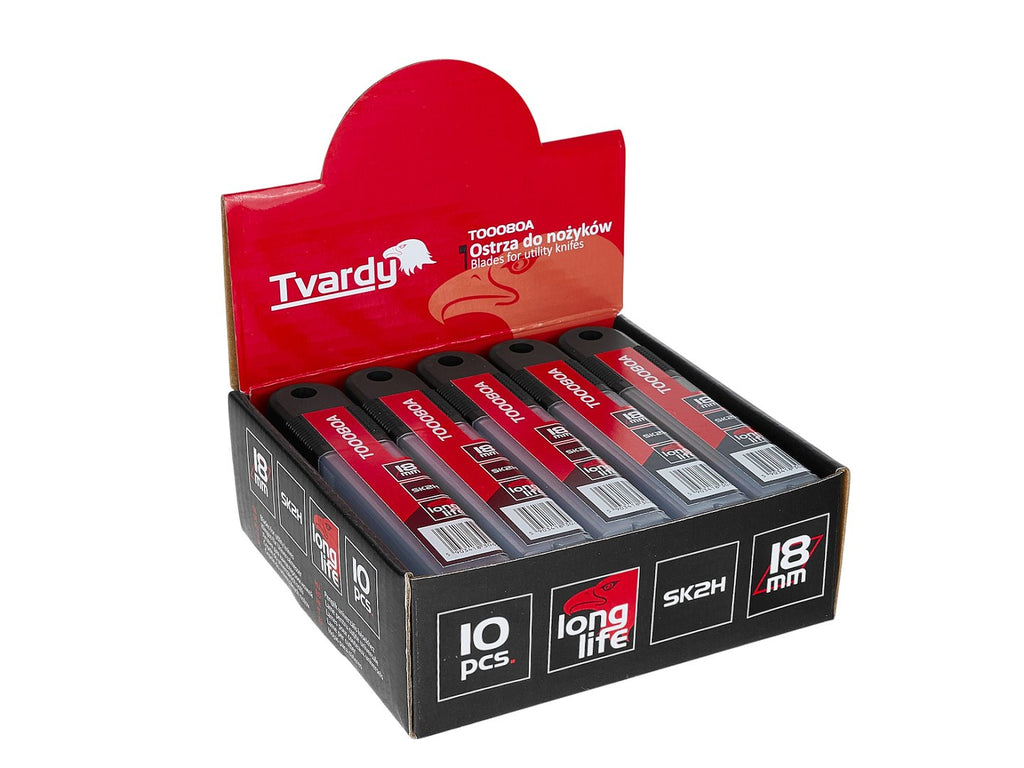 Blades for utility knives 100 x 18 x 0.5 mm SK2H 10 pcs. – display box – Pack of 20