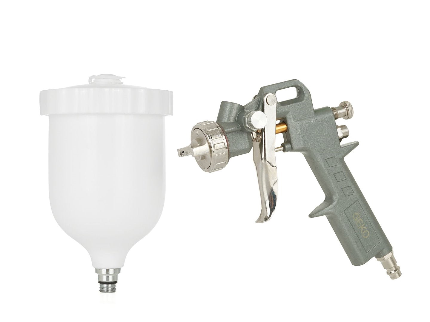 GEKO HVLP Spray Gun, 500 ml Aluminum Cup, 1.5 mm