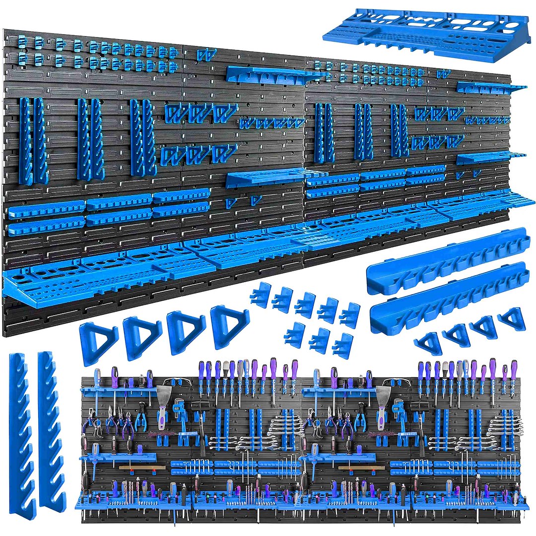 Workshop Tool Board – 8-panel set 2304 × 780 mm + 128 accessories