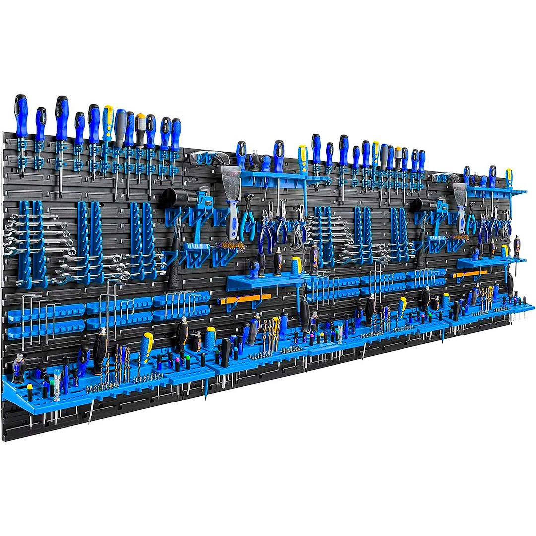 Workshop Tool Board – 8-panel set 2304 × 780 mm + 128 accessories