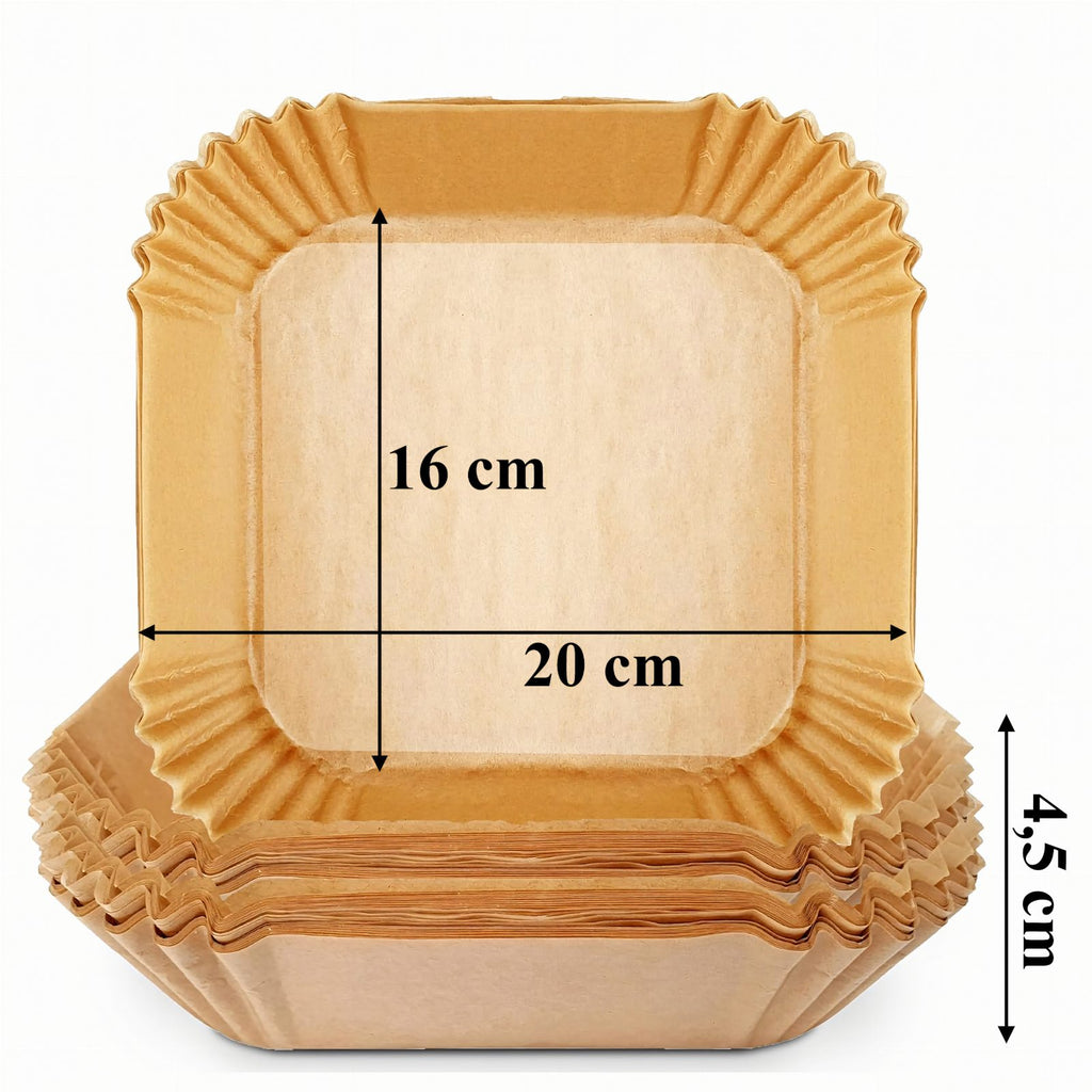 Kuumaõhufritüüri paberist küpsetusvormid 16 × 16 cm 36 g 100 tk RC-K-2512-KARTONYZBIORCZEPO50