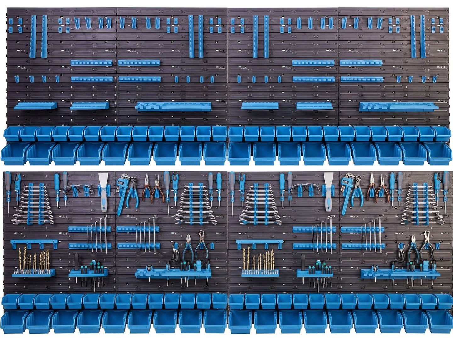 Workshop Tool Board – 8-panel set 2304 × 780 mm + 132 accessories