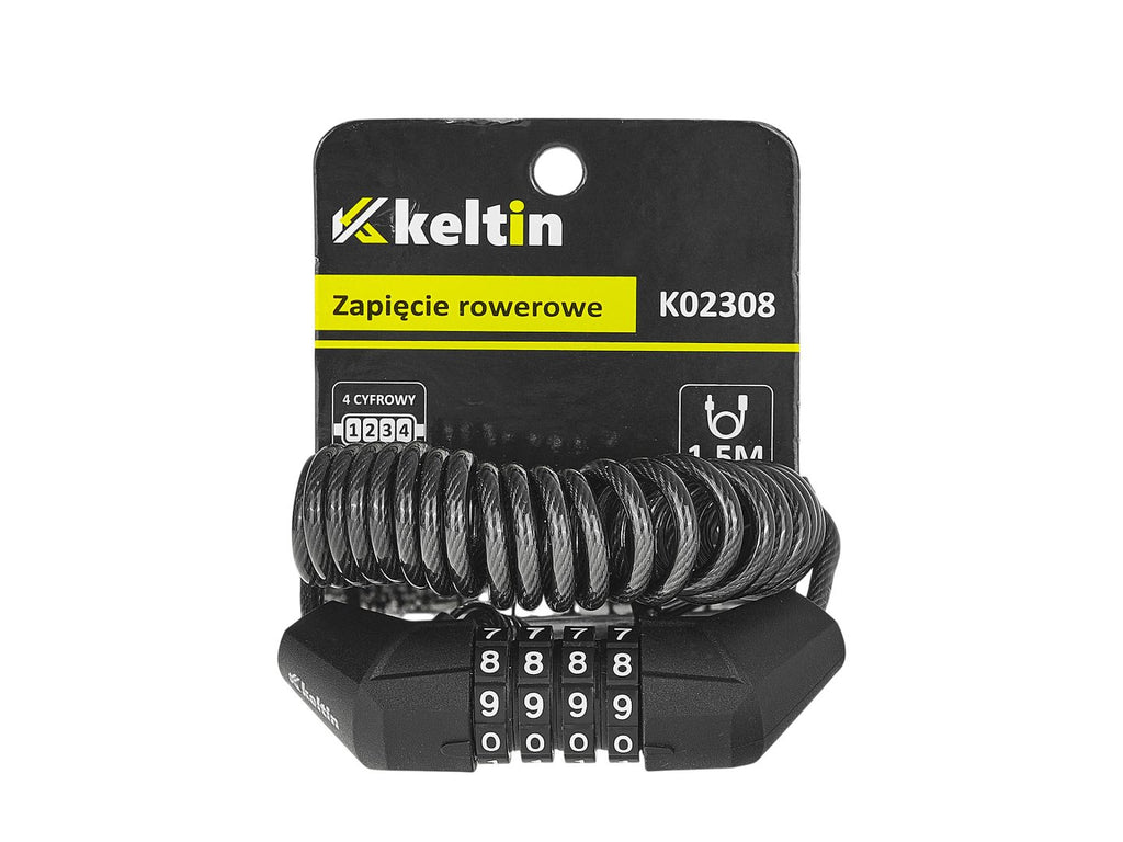 Bicycle cable lock with 4-digit combination 1.5 m