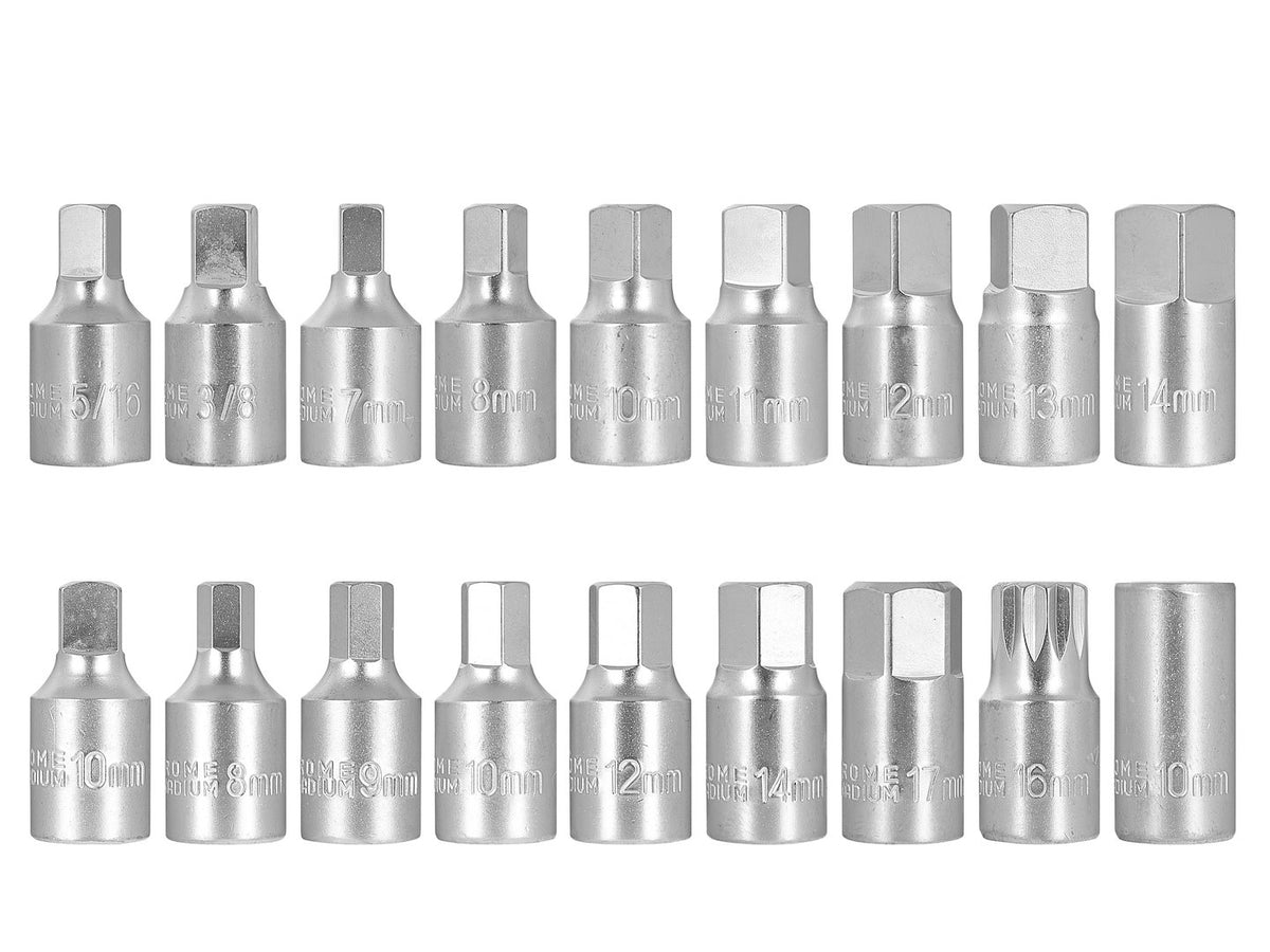 18 pcs 3/8" drive oil drain socket set