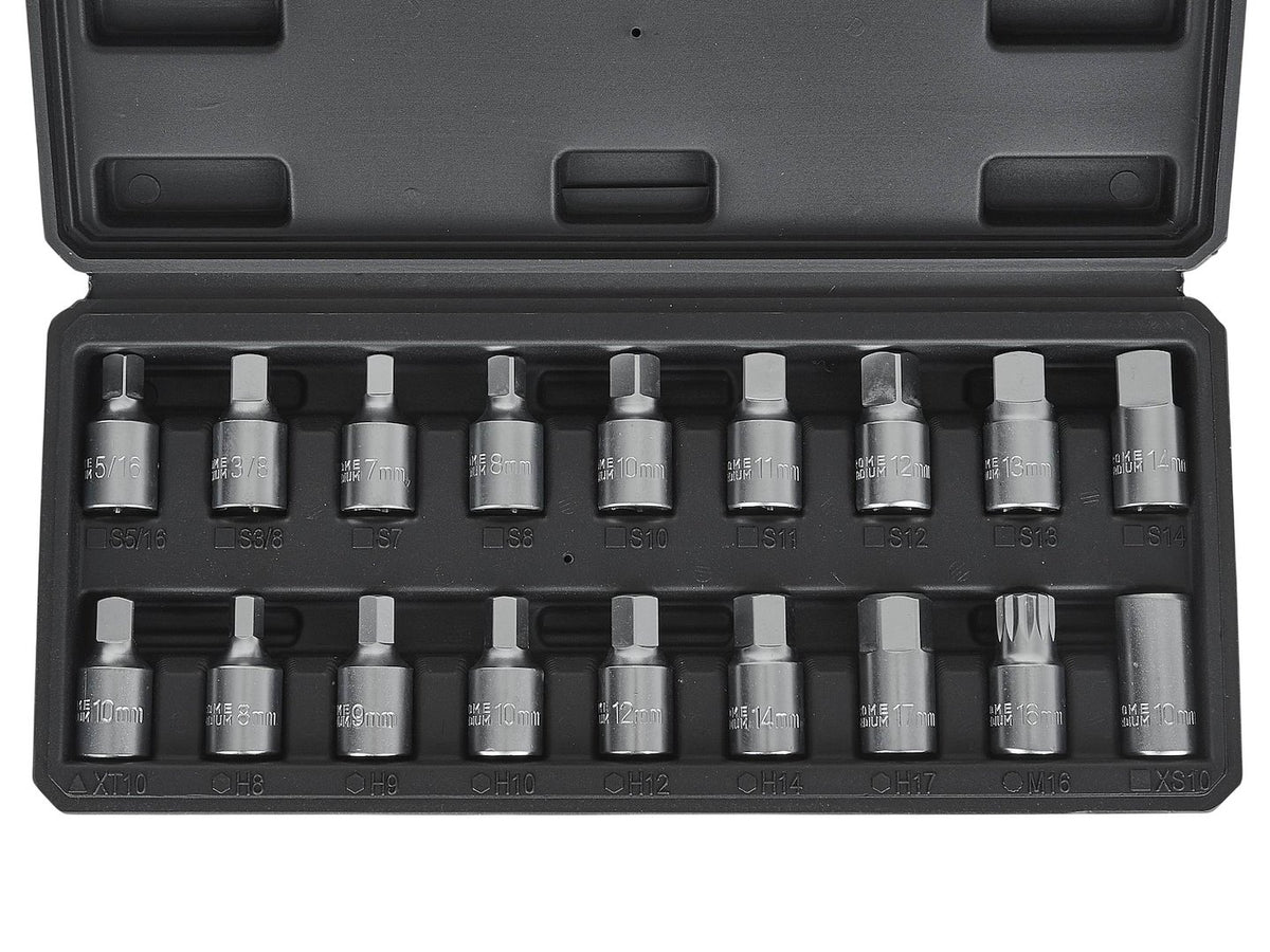 18 pcs 3/8" drive oil drain socket set