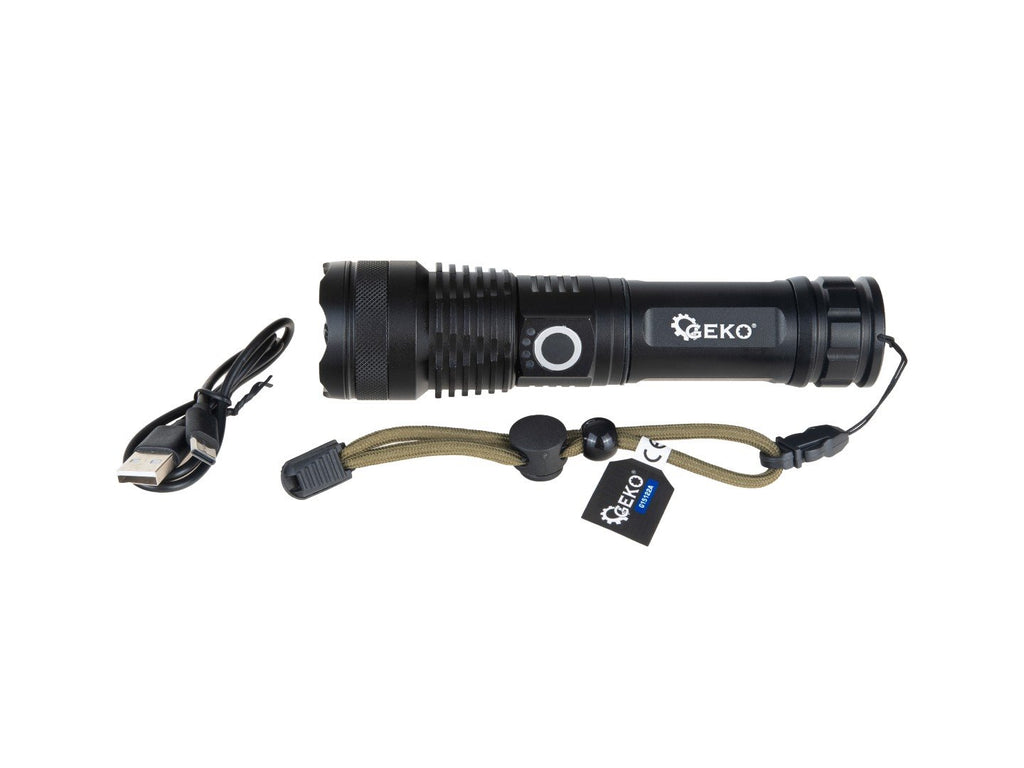 Tactical flashlight LED XHP50 15W 1800mAh 1500lm IPX3 – display box – Pack of 12