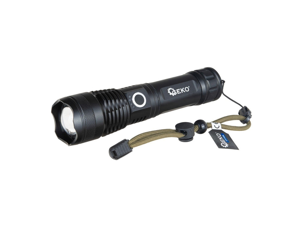 Tactical flashlight LED XHP50 15W 1800mAh 1500lm IPX3 – display box – Pack of 12
