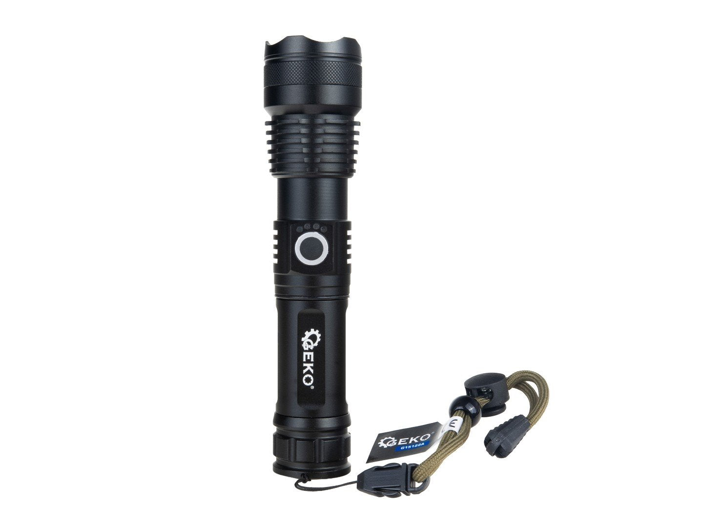 Tactical flashlight LED XHP50 15W 1800mAh 1500lm IPX3 – display box – Pack of 12