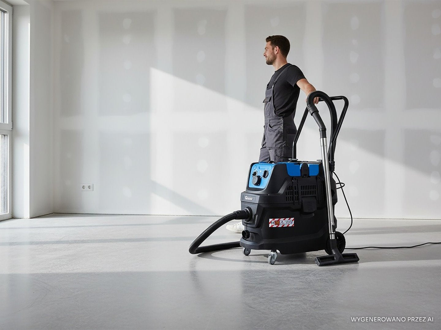 1600 W industrial vacuum cleaner with automatic filter cleaning