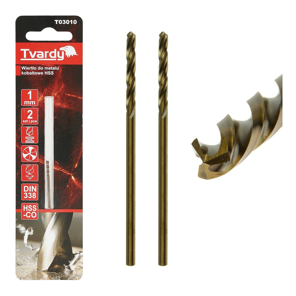 HSS M35 Cobalt Drill, 1 mm, Sharp