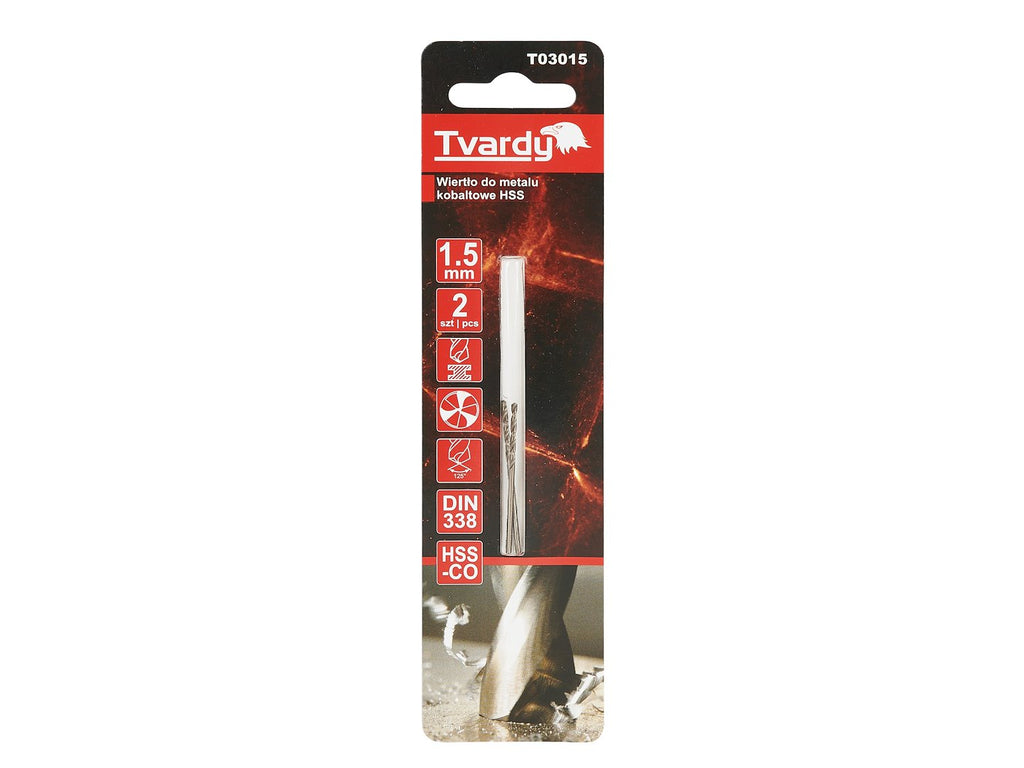 HSS M35 Cobalt Drill, sharp, 1.5 mm