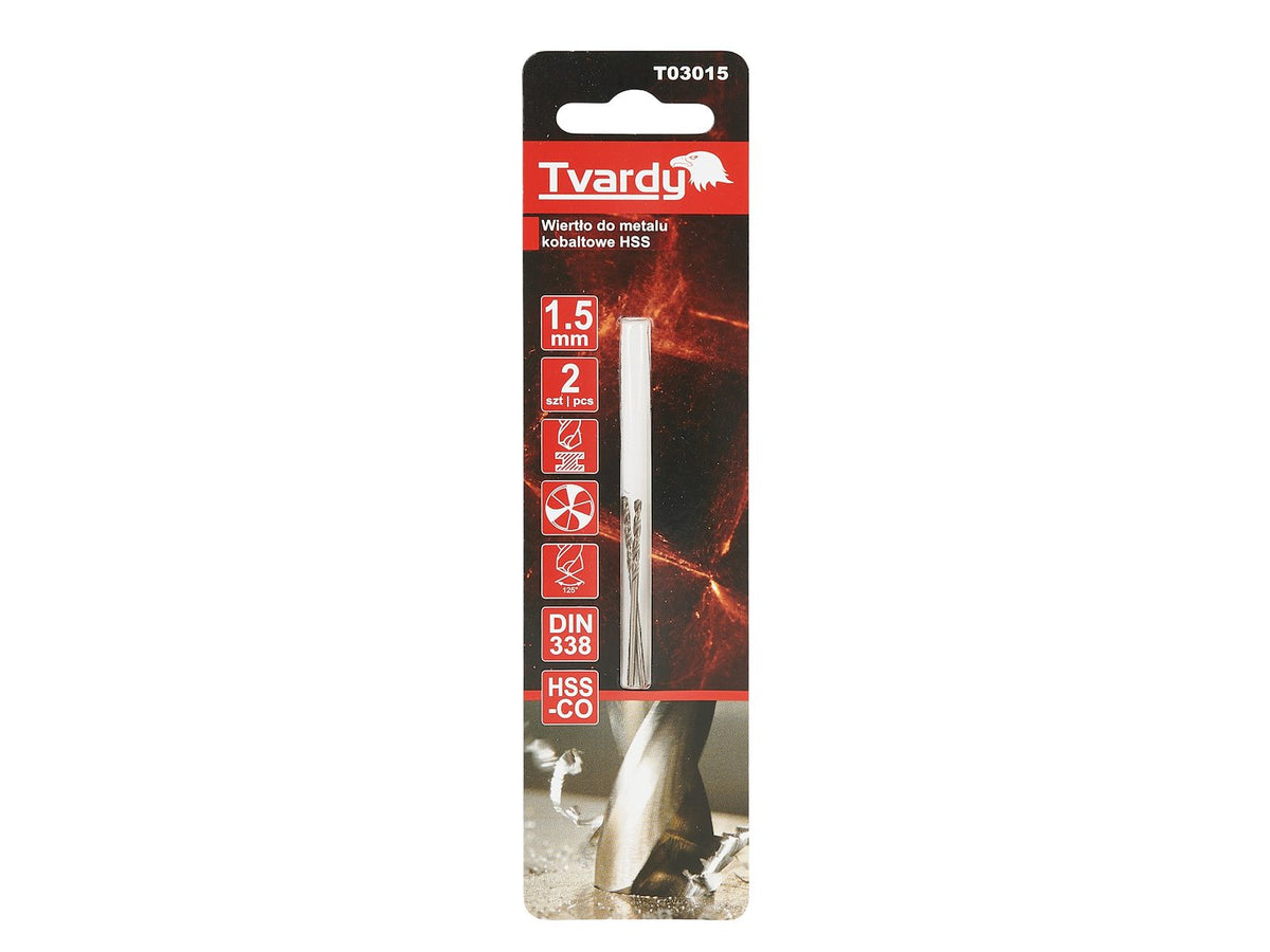 HSS M35 Cobalt Drill, sharp, 1.5 mm