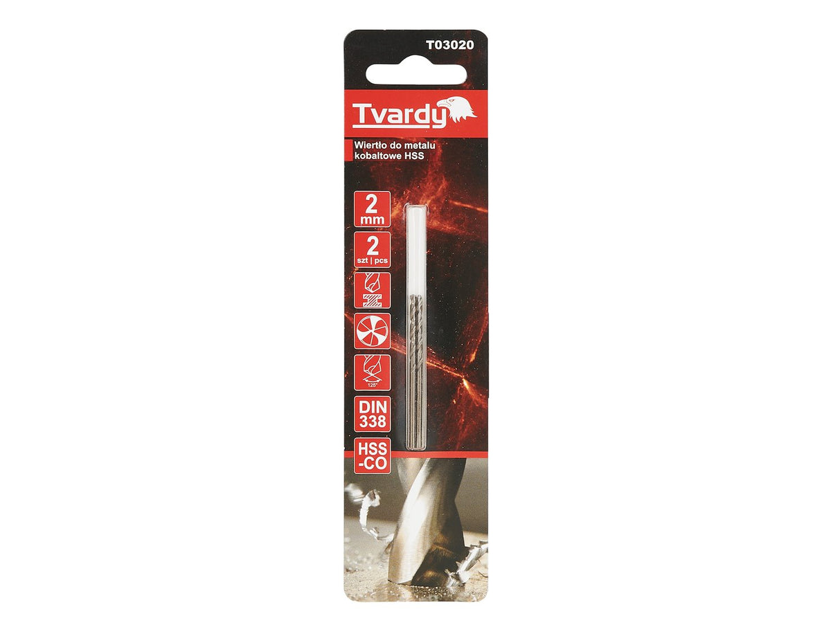 HSS M35 Cobalt Drill, 2 mm (sharp)