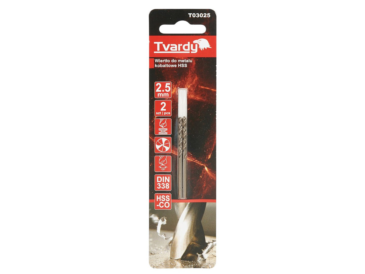 HSS M35 Cobalt Drill, 2.5 mm, sharp