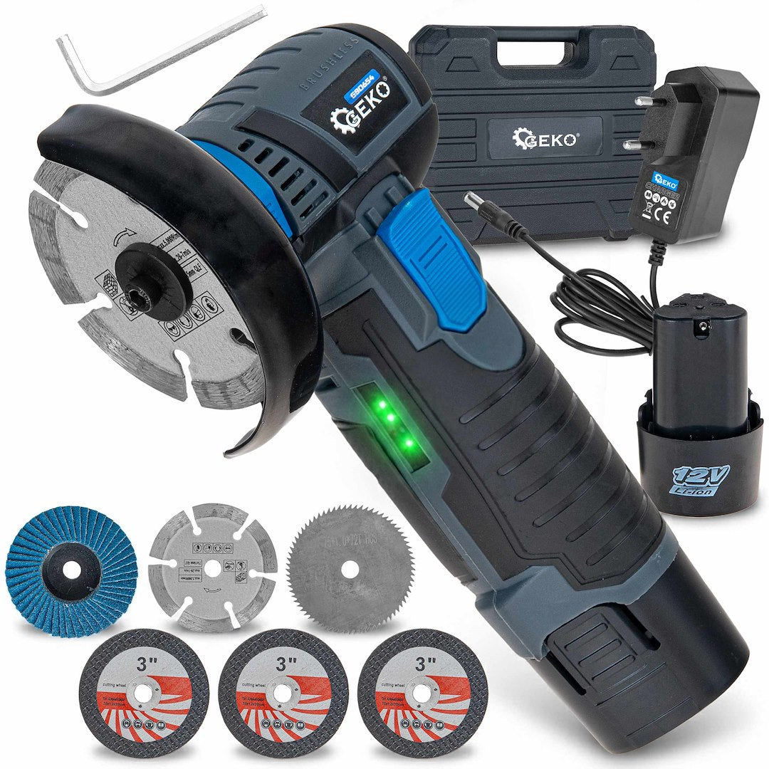 12V 76mm cordless brushless angle grinder 2x2.0Ah