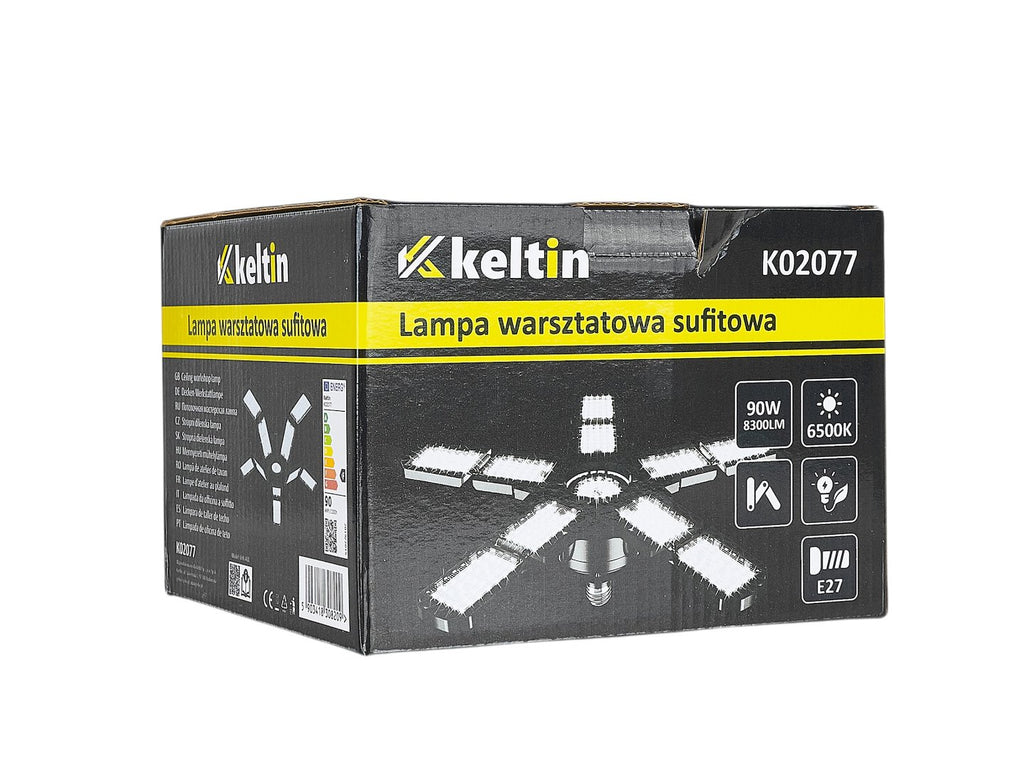 Folding LED E27 ceiling workshop lamp 120W 6000LM 6500K