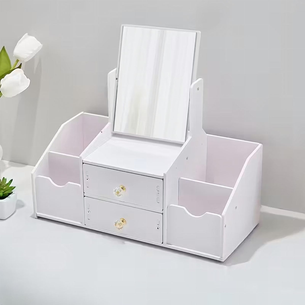 Glamour peegli ja kosmeetikaorganiseerijaga ehtekarp RC-K-2096