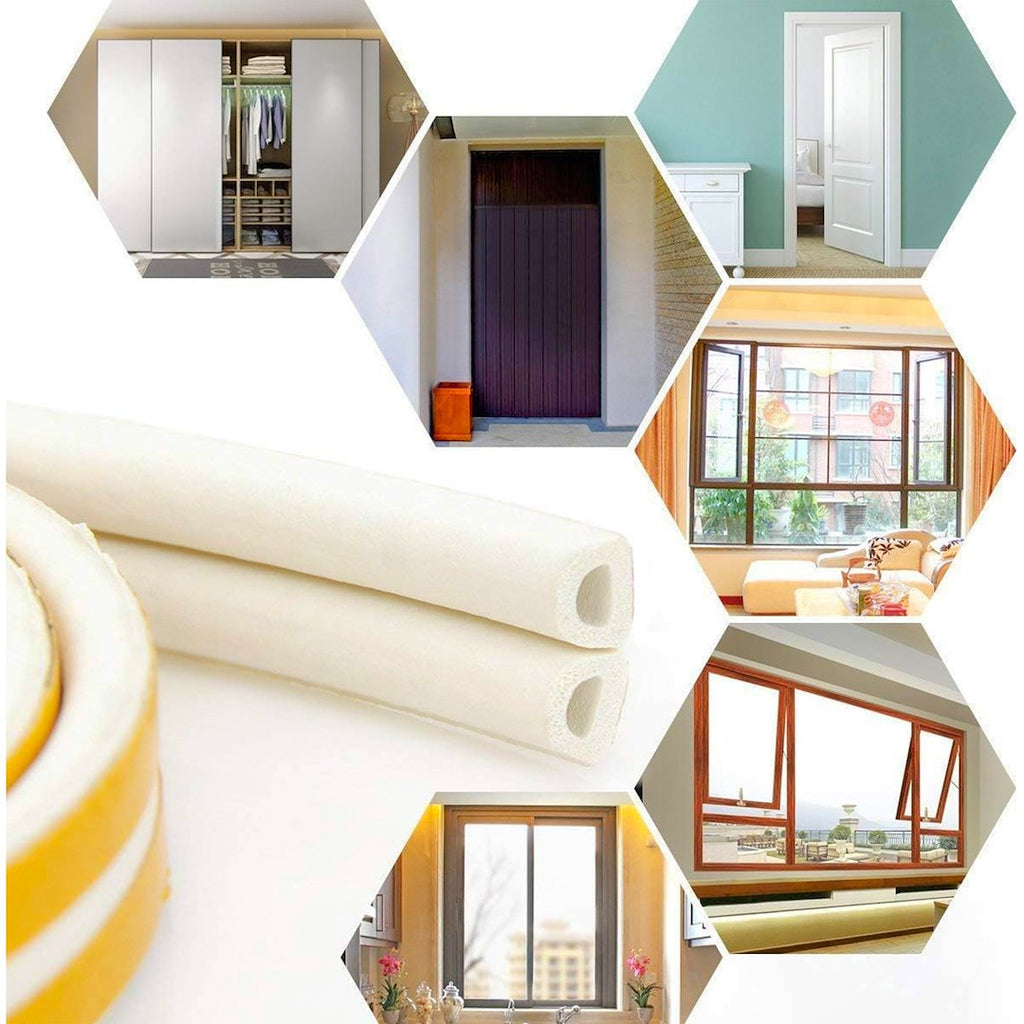 Self-adhesive seal for windows and doors, EPDM type D, 12x10 mm, 50 m, White