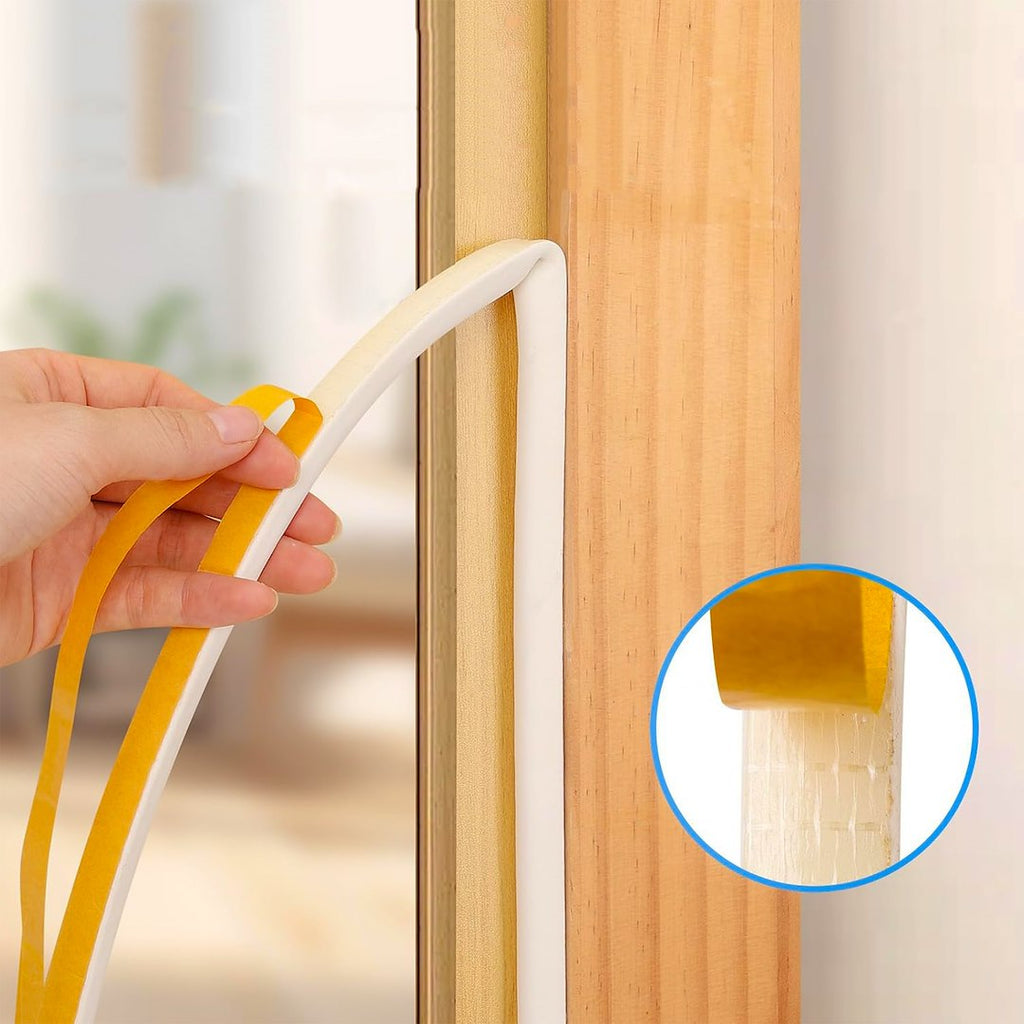 Self-adhesive EPDM D-profile seal for windows and doors 14x12 mm, 40 m — white