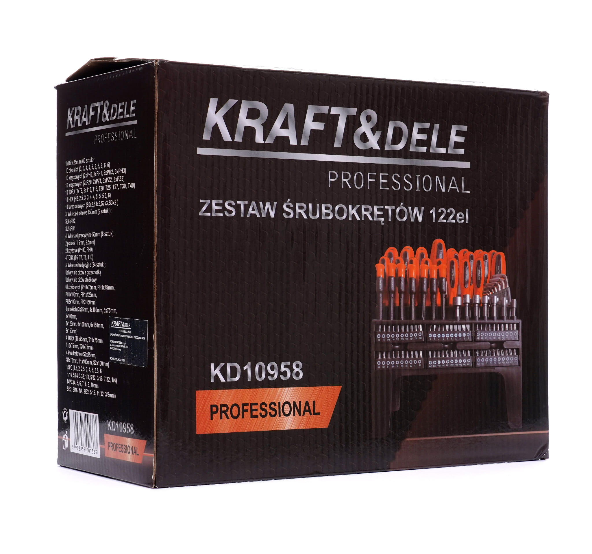 Screwdriver and bit set 122 pcs. KD10958 (D11)