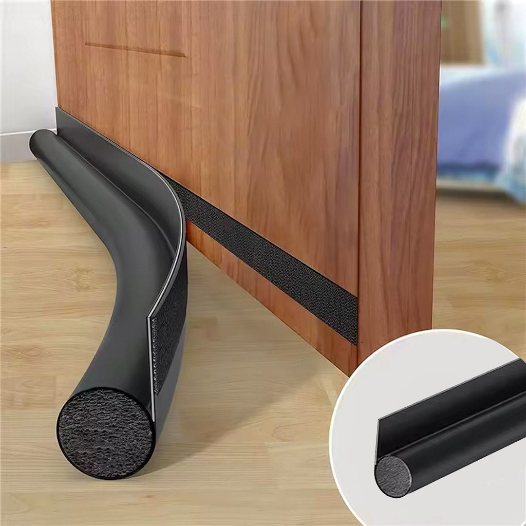 Anti-draft foam Velcro seal for doors, black