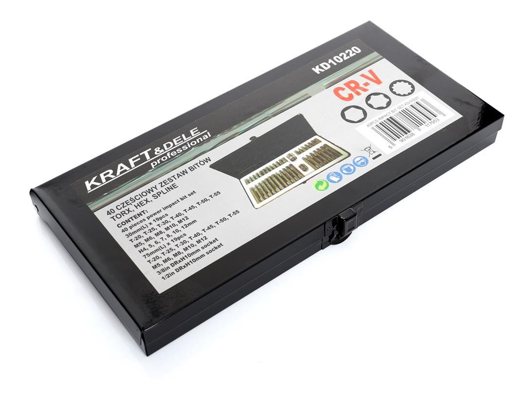 Set of TORX, HEX, SPLINE Bits 40pcs. KD10220