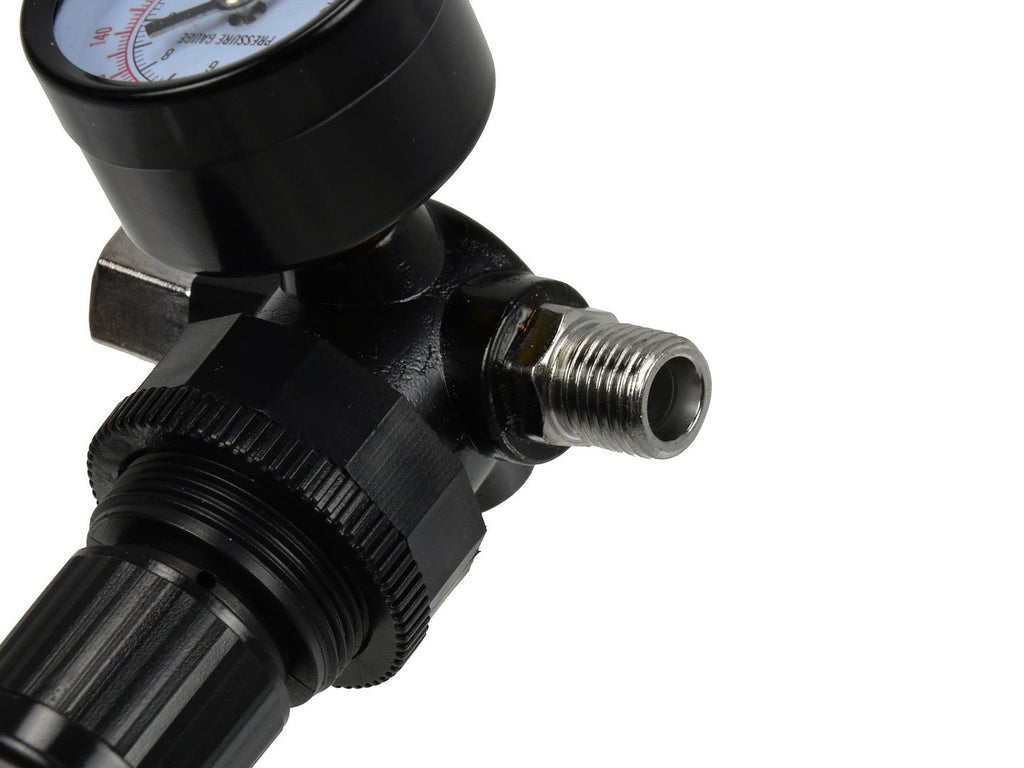 HVLP Spray Gun Air Regulator with Pressure Gauge and Diaphragm Control, 0-12 BAR (0-180 PSI), 1/4" Thread
