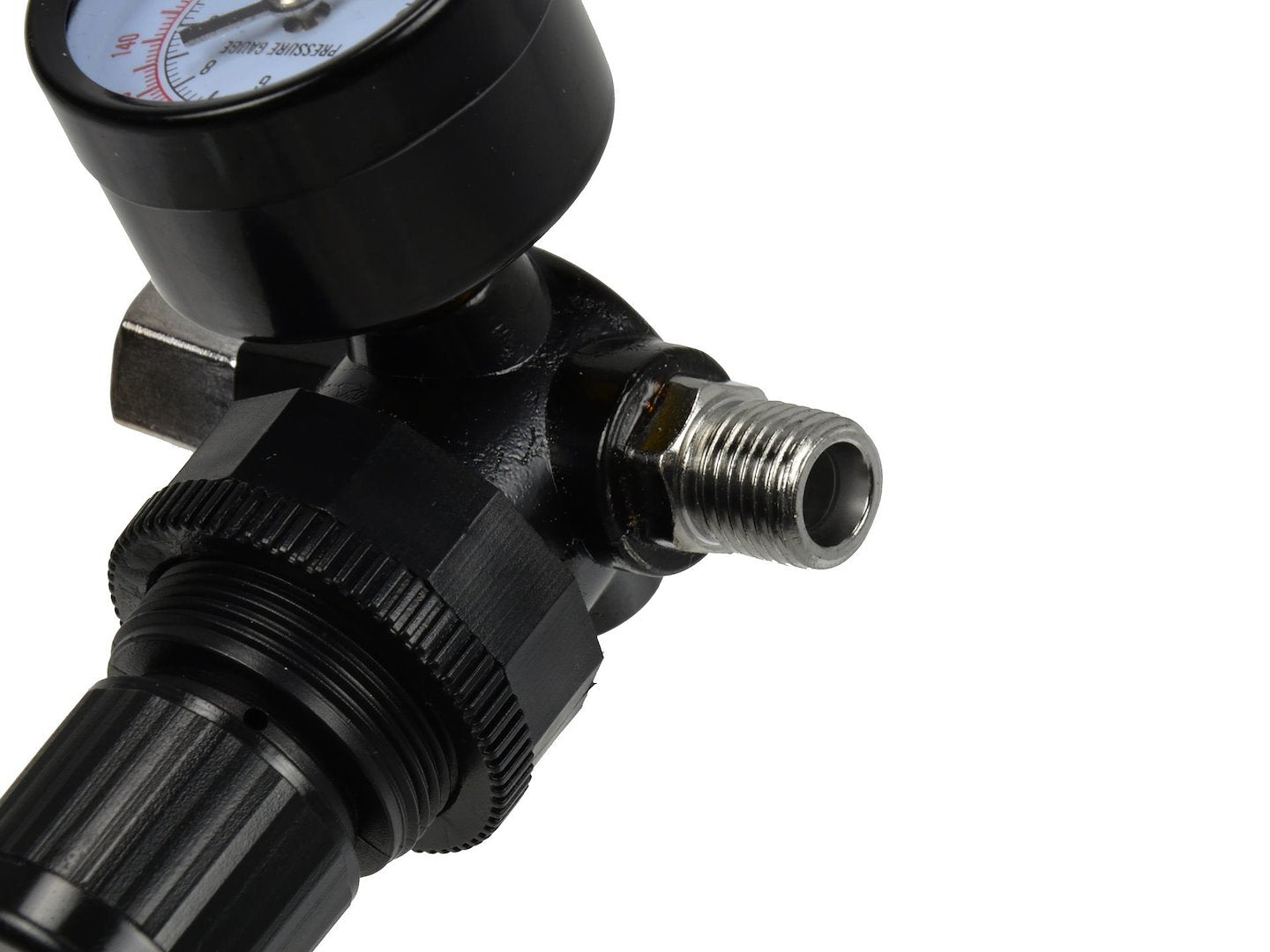 HVLP Spray Gun Air Regulator with Pressure Gauge and Diaphragm Control, 0-12 BAR (0-180 PSI), 1/4" Thread
