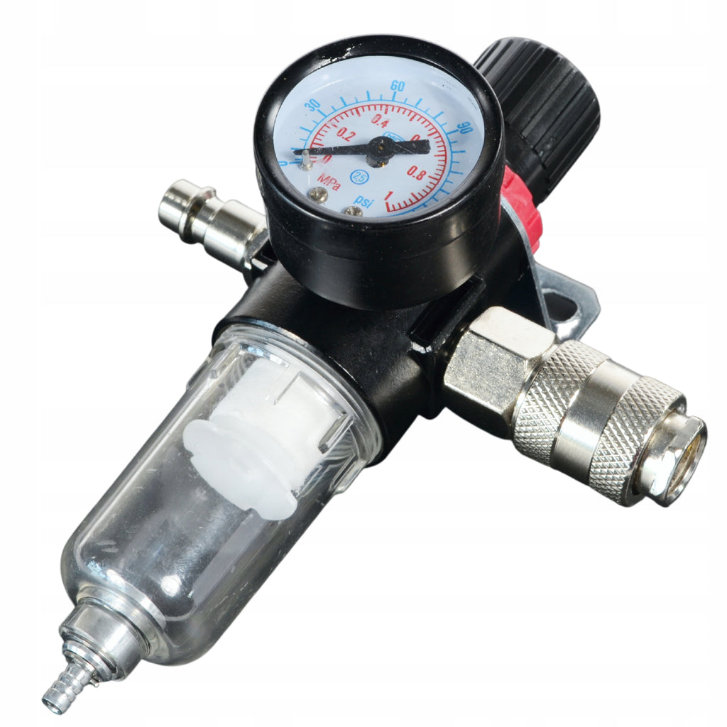1/4" rõhuregulaator õhufilter äravooluga