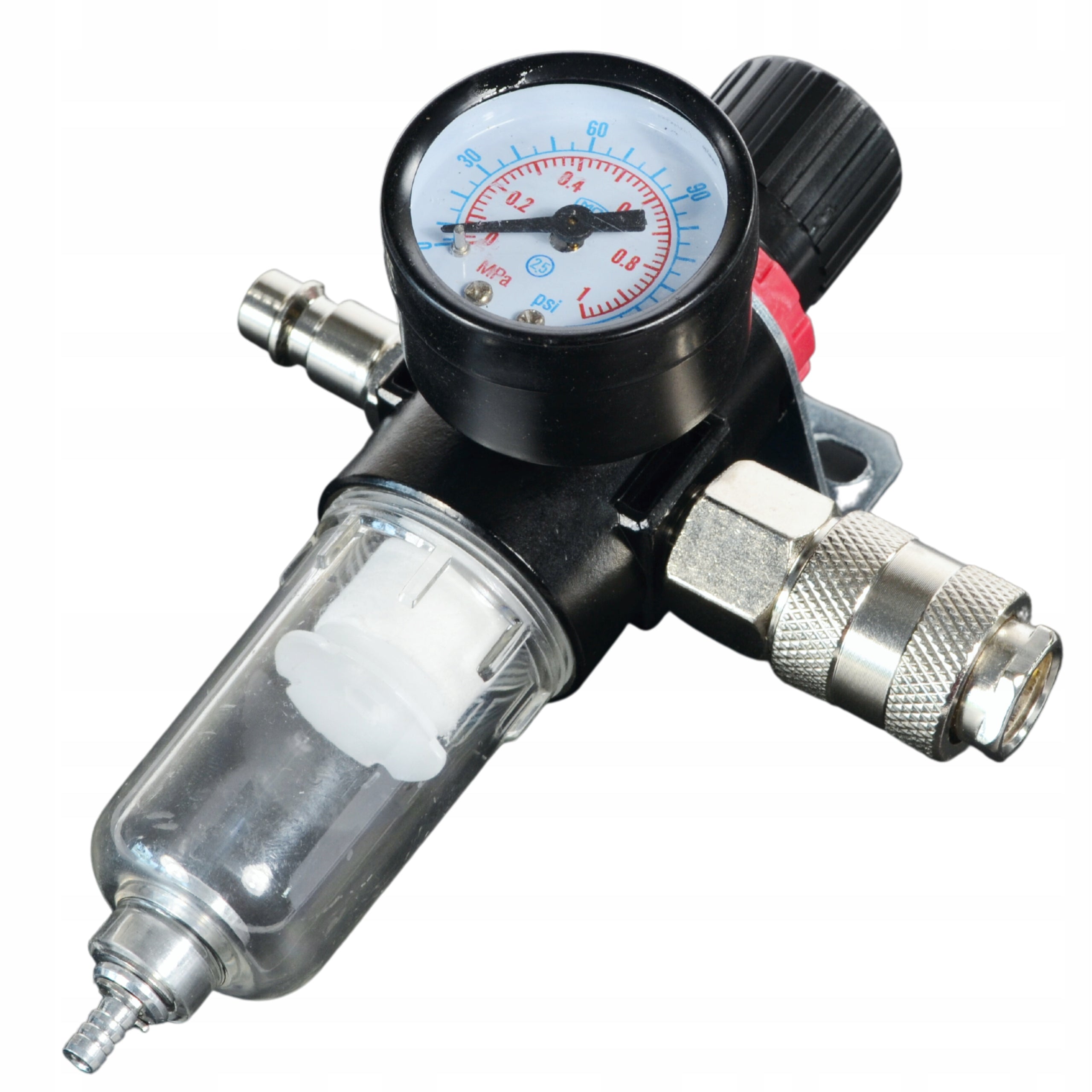 1/4" rõhuregulaator õhufilter äravooluga