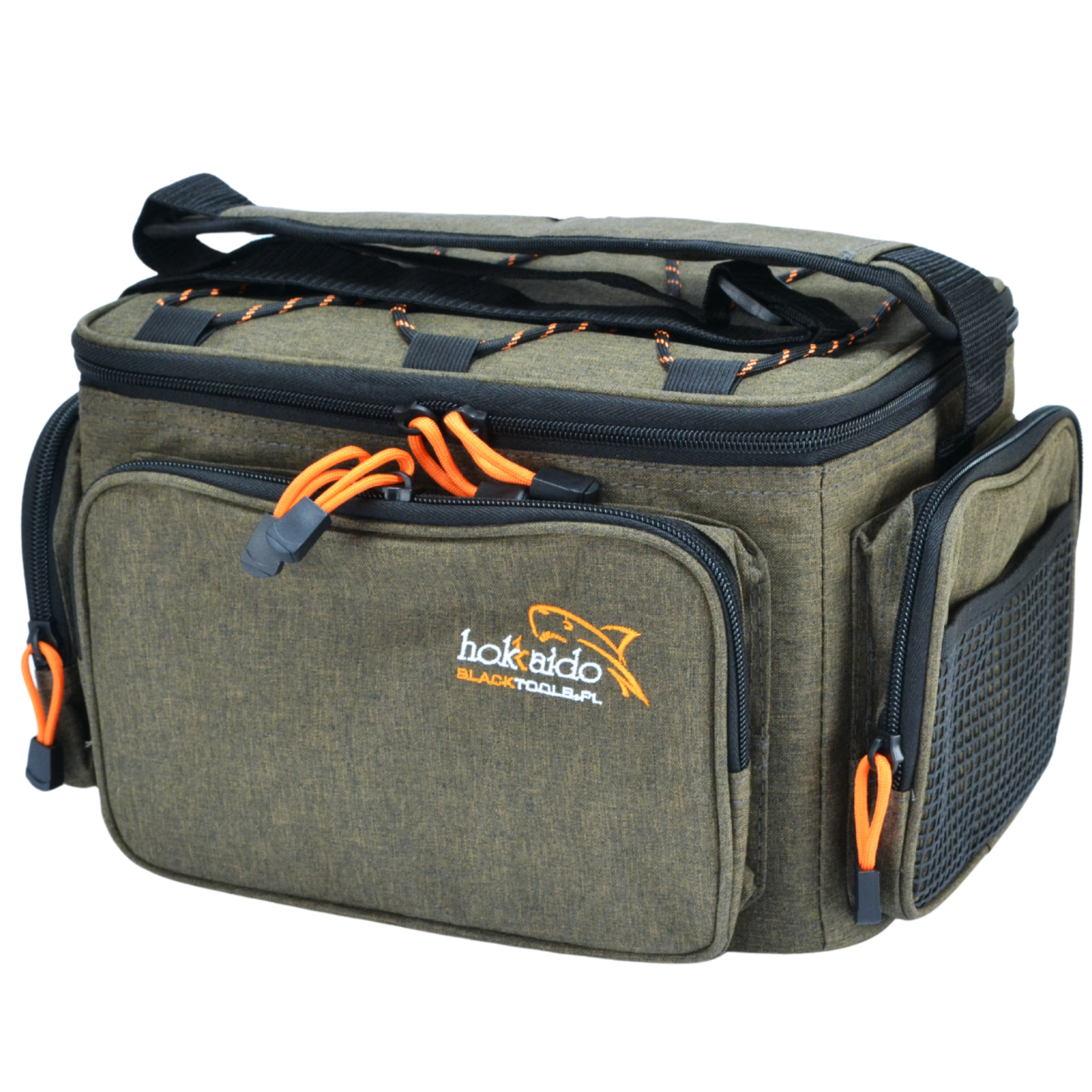 Hokkado Premium kalastuskott õlarihmaga, 4 karpi, jäik põhi, 19x38x24 cm
