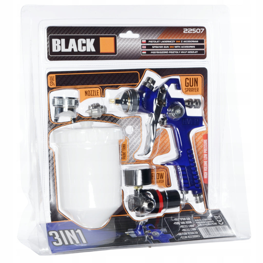 HVLP värvipihustuspüstol 1.4mm ja 1.7mm düüsidega, tasuta lahusti