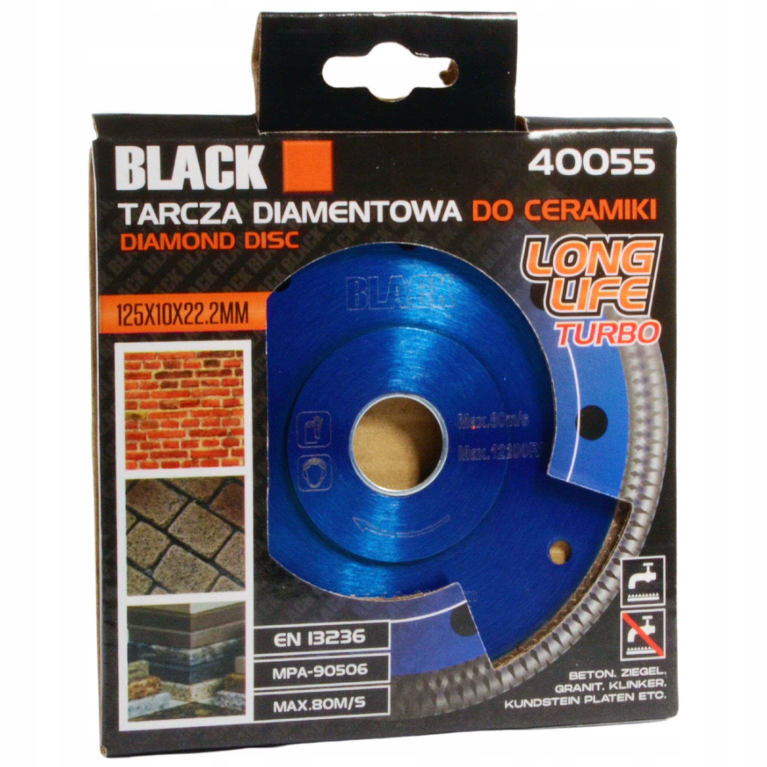 125mm teemantketas portselanplaatide, betooni, sinters keraamika lõikamiseks – Black