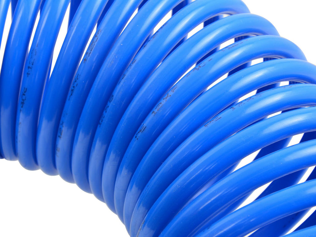 Air coil hose with EU quick connector, PE, 8 x 12 mm, 15 m