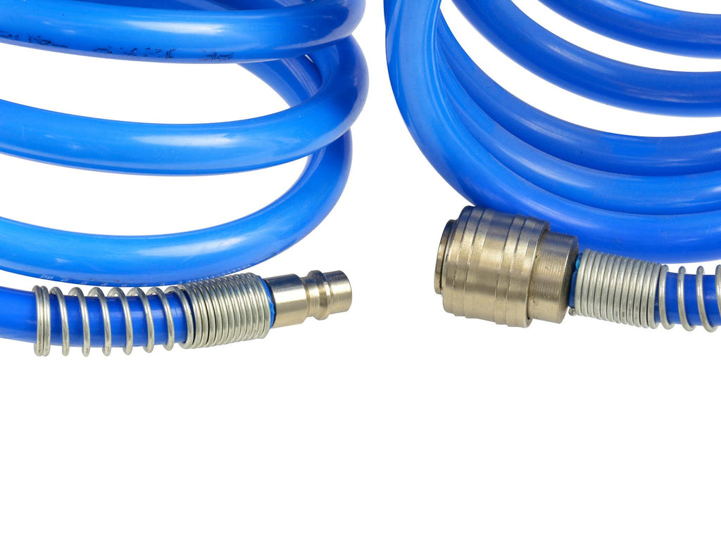 Air coil hose with EU quick connector, PE, 8 x 12 mm, 15 m