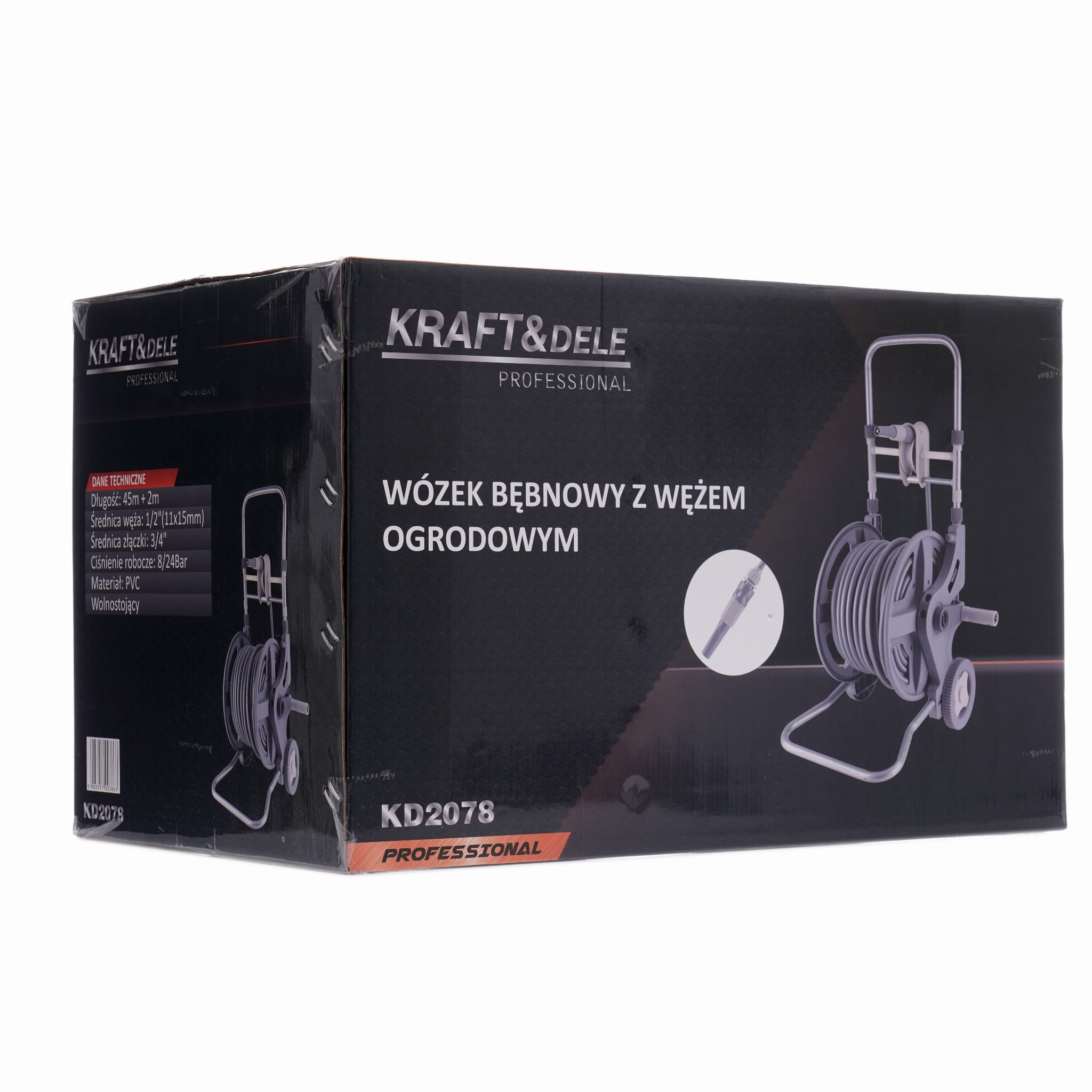 Aiatööde käru koos 45m+2m 1/2" voolikuga KD2078