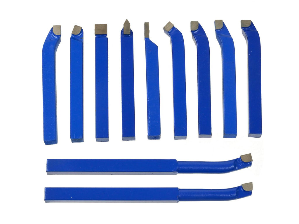 Carbide-tipped Lathe Tool Set, 11 pcs, 8x8 mm