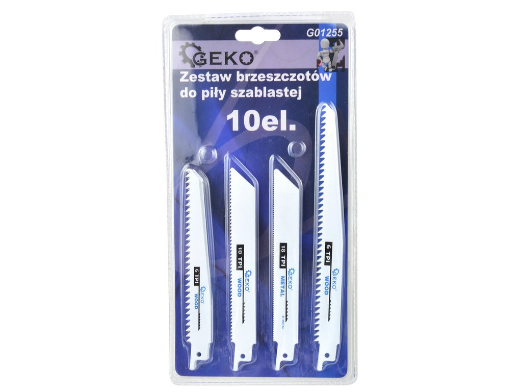 High-Carbon Steel Bi-metal Reciprocating Saw Blade Set, 10 pcs