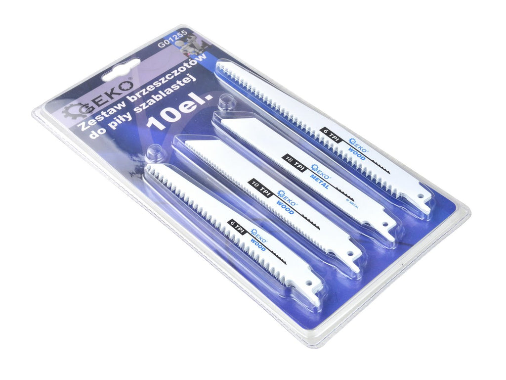 High-Carbon Steel Bi-metal Reciprocating Saw Blade Set, 10 pcs