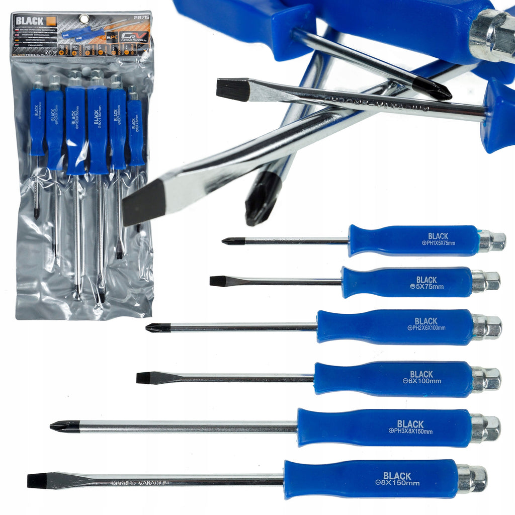 Set of 6 Professional PH2 Impact Screwdrivers